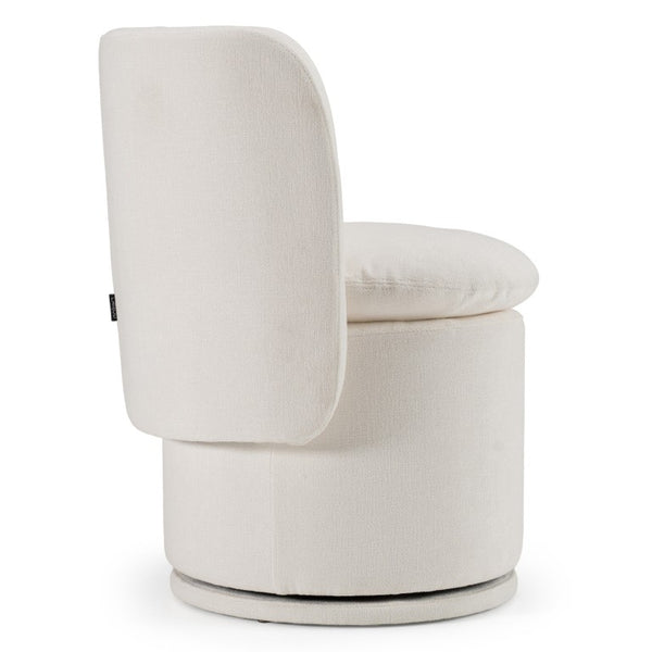 VIG Furniture Norris Mellow Mustard Swivel Chair With Plush Foam Seat, 360° Metal Base, Mid-Century Modern Comfort And Style Off-White Dining Chair VGKK-KF.Y2138-IVY