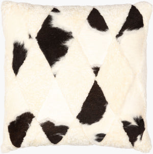 Surya North 20"L X 20"W Luxurious Sheepskin Accent Pillow Kit - Rustic Comfort For Your Home Decor! Cream Hair On Hide,Sheepskin,Cotton Not001-2020d