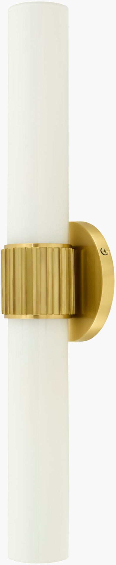 Surya Nouvea Art Deco Metal Glass Wall Sconce Warm Ambient Glow for Hallway or Bedroom NOU-002