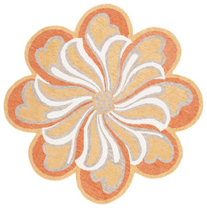 Safavieh Novelty  107 Hand Tufted Floral Rug Rust / Gold 6' x 6' Round