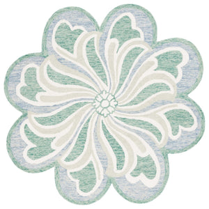 Safavieh Novelty  107 Hand Tufted Floral Rug Grey / Green 6' x 6' Round