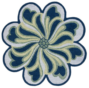 Safavieh Novelty  107 Hand Tufted Floral Rug Navy / Green 6' x 6' Round