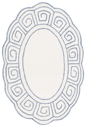 Safavieh Novelty 109 Hand Tufted Transitional Rug Ivory / Blue 6' x 9' Oval
