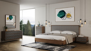 VIG Furniture Metcalf Walnut Mirror W36 X H40" – Mid-Century Rectangular Mirror With Curved Edges, Warm Veneer Finish VGMAQT-S831-BR-120-WAL-MIR