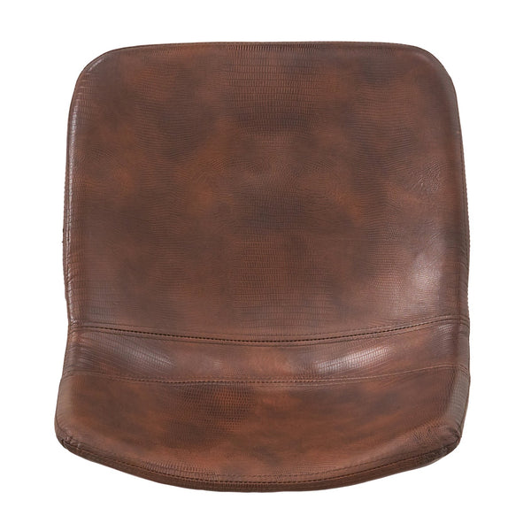 English Elm Christopher Knight Home® - Set of 2 Dax Faux Leather Barstool Brown with Faux Snakeskin Stitching, Cushioned Seat & Steel Legs 57582.00