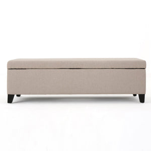 English Elm Hartford Upholstered Storage Ottoman Bench with Birch Legs for Living Room 73766.00FWHEAT