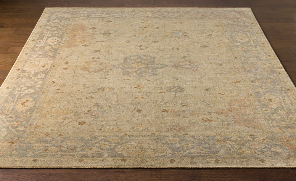 Normandy NOY-8002 6' x 9' Handmade Rug NOY8002-69  Light Gray, Light Sage, Cream, Tan, Medium Brown Surya