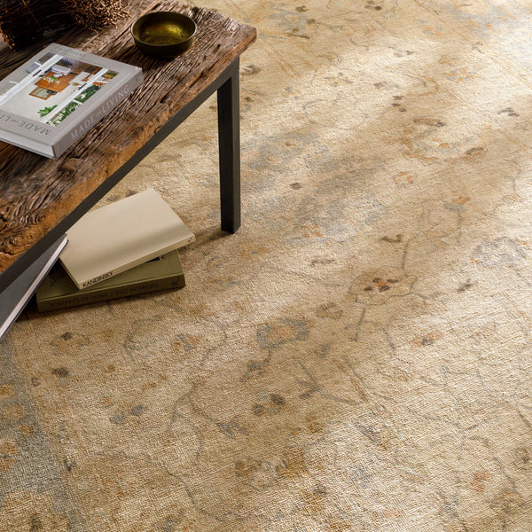 Normandy NOY-8002 8' x 10' Handmade Rug NOY8002-810  Light Gray, Light Sage, Cream, Tan, Medium Brown Surya