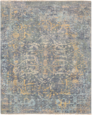 Normandy NOY-8005 8' x 10' Handmade Rug NOY8005-810  Blue, Dusty Sage, Wheat, Light Blue, Tan, Light Beige Surya
