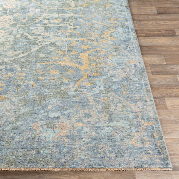Normandy NOY-8005 8' x 10' Handmade Rug NOY8005-810  Blue, Dusty Sage, Wheat, Light Blue, Tan, Light Beige Surya
