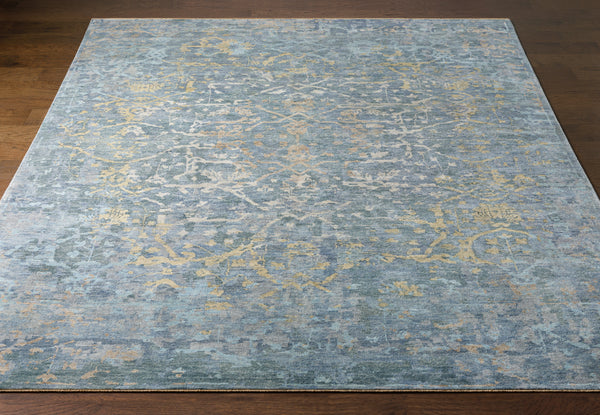 Normandy NOY-8005 8' x 10' Handmade Rug NOY8005-810  Blue, Dusty Sage, Wheat, Light Blue, Tan, Light Beige Surya