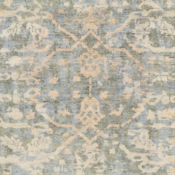 Normandy NOY-8005 8' x 10' Handmade Rug NOY8005-810  Blue, Dusty Sage, Wheat, Light Blue, Tan, Light Beige Surya