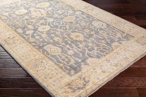 Normandy NOY-8007 8' x 10' Handmade Rug NOY8007-810  Charcoal, Medium Gray, Beige, Light Blue, Dark Brown, Dusty Coral Surya