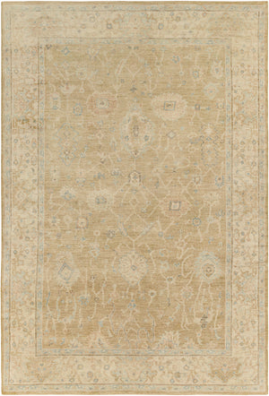 Normandy NOY-8008 6' x 9' Handmade Rug NOY8008-69  Light Olive, Beige, Seafoam, Dark Brown, Dusty Pink, Yellow Surya