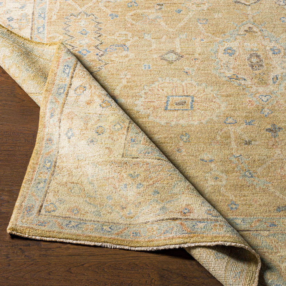 Normandy NOY-8008 6' x 9' Handmade Rug NOY8008-69  Light Olive, Beige, Seafoam, Dark Brown, Dusty Pink, Yellow Surya