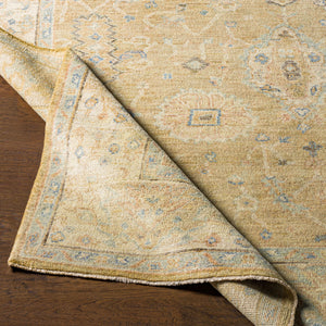 Normandy NOY-8008 8' x 10' Handmade Rug NOY8008-810  Light Olive, Beige, Seafoam, Dark Brown, Dusty Pink, Yellow Surya