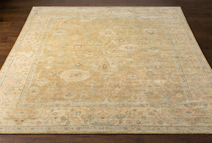 Normandy NOY-8008 8' x 10' Handmade Rug NOY8008-810  Light Olive, Beige, Seafoam, Dark Brown, Dusty Pink, Yellow Surya