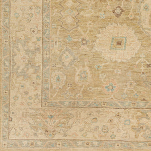 Normandy NOY-8008 8' x 10' Handmade Rug NOY8008-810  Light Olive, Beige, Seafoam, Dark Brown, Dusty Pink, Yellow Surya