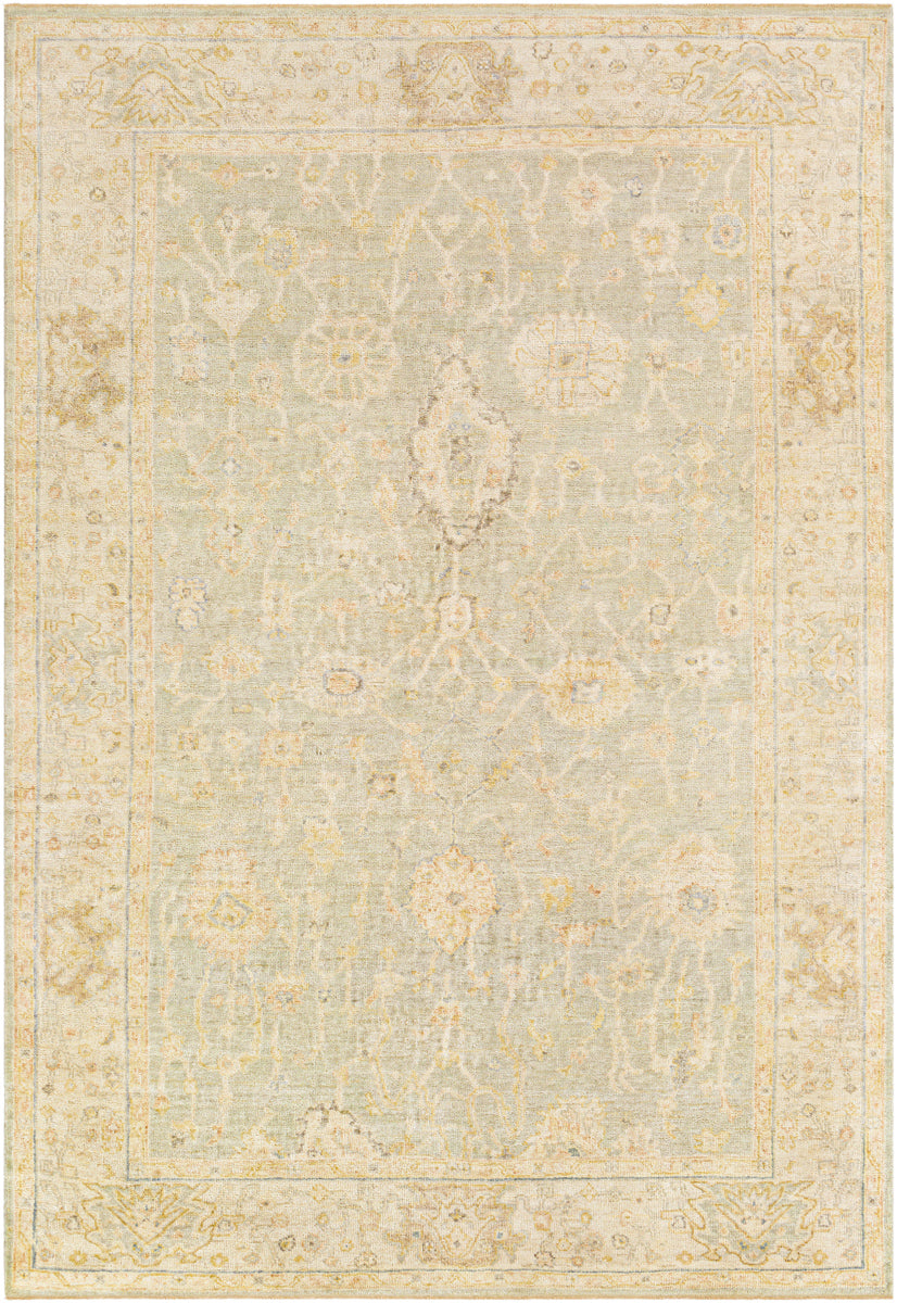 Normandy NOY-8009 6' x 9' Handmade Rug NOY8009-69  Taupe, Beige, Tan, Olive, Medium Gray, Yellow Surya
