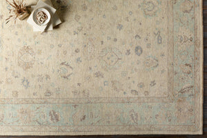 Normandy NOY-8010 8' x 10' Handmade Rug NOY8010-810  Seafoam, Beige, Dark Brown, Light Brown, Yellow, Denim Surya