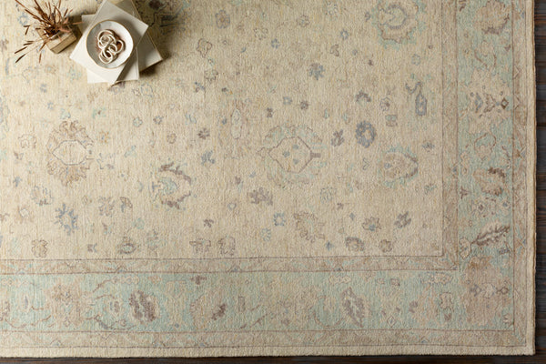 Normandy NOY-8010 8' x 10' Handmade Rug NOY8010-810  Seafoam, Beige, Dark Brown, Light Brown, Yellow, Denim Surya