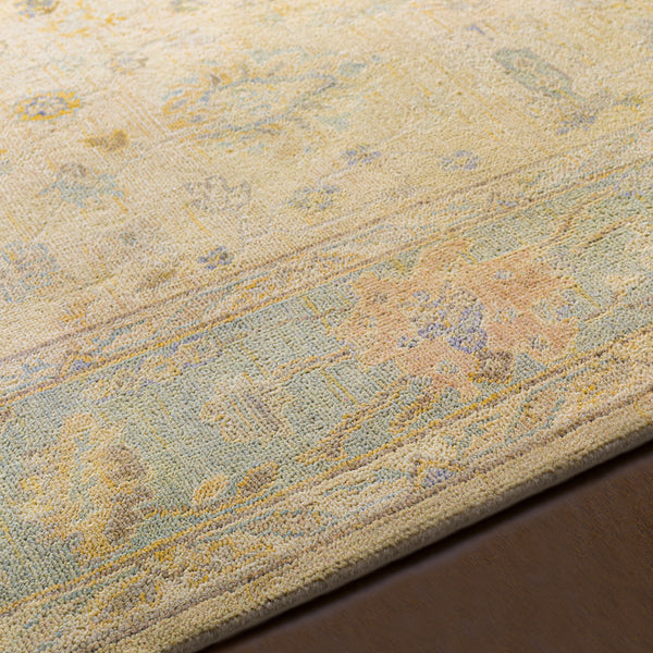 Normandy NOY-8010 8' x 10' Handmade Rug NOY8010-810  Seafoam, Beige, Dark Brown, Light Brown, Yellow, Denim Surya