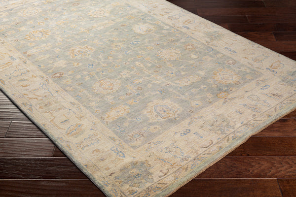 Normandy NOY-8011 8' x 10' Handmade Rug NOY8011-810  Oatmeal, Taupe, Pale Blue, Blue, Medium Brown, Beige Surya