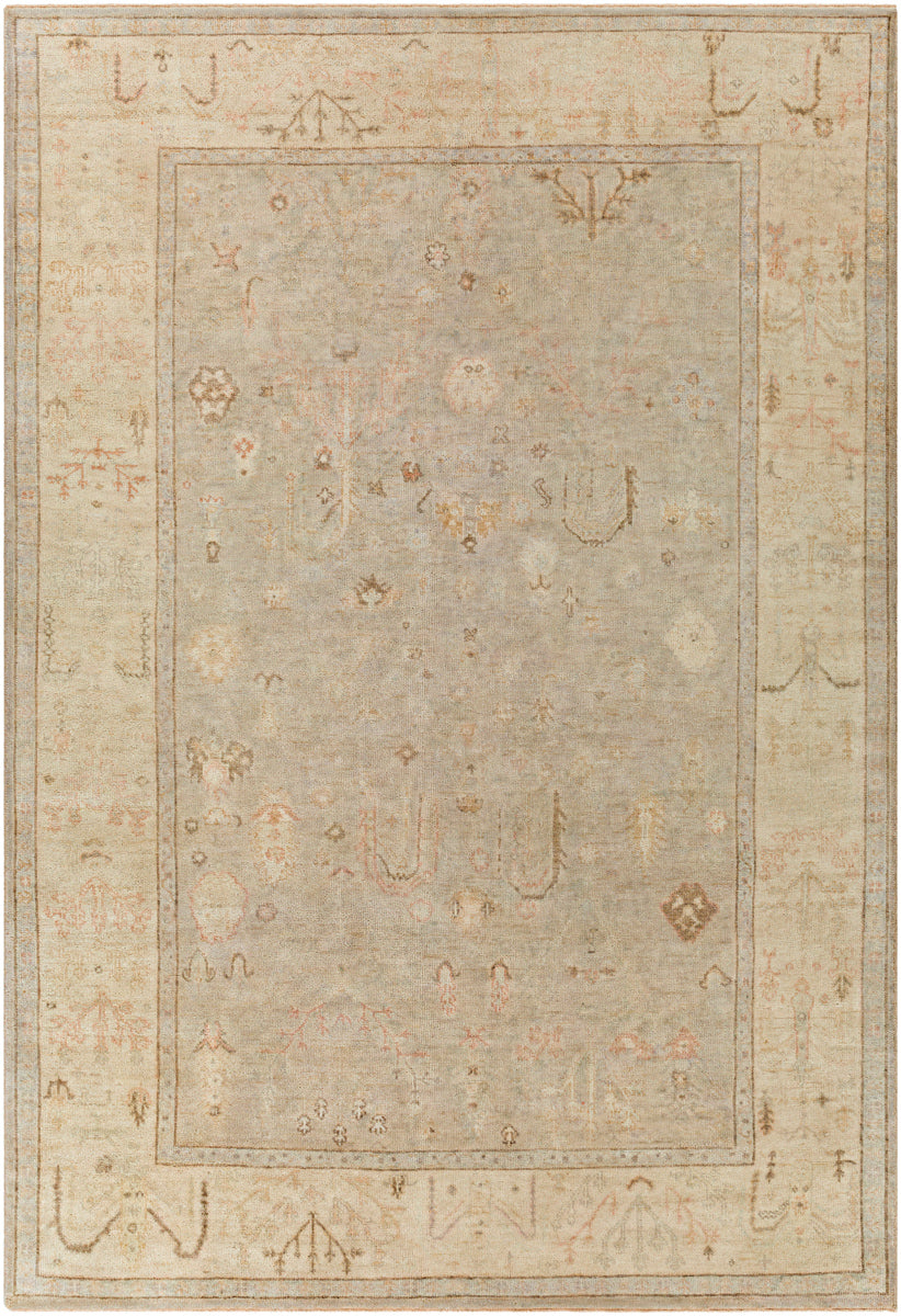 Normandy NOY-8012 6' x 9' Handmade Rug NOY8012-69  Gray, Medium Gray, Beige, Slate, Dark Brown, Wheat Surya