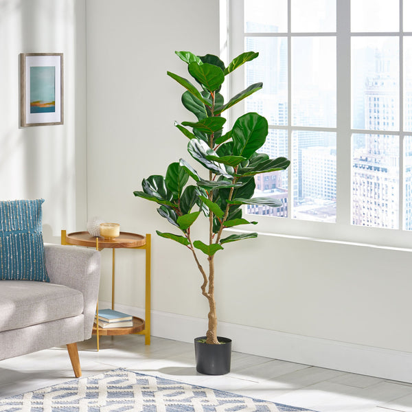 English Elm 150cm Artificial Fiddle Leaf Fig Tree Lifelike Faux Plant for Living Room Decor 70521.00