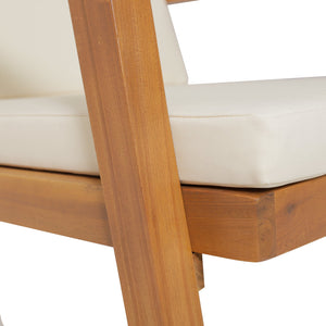 English Elm Christopher Knight Home® - Outdoor Acacia Wood Club Chairs Set of 2 with Water-Resistant Beige Cushions, Open Slat Design, Durable 66464.00CRM