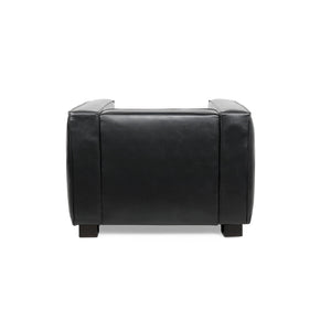 English Elm Christopher Knight Home® - CLUB Chair with Tuxedo Silhouette, Faux Leather Upholstery and Bold Birch Wood Legs for Comfort Black 31.75 L x 24.5 W x 22.5 H 71800.00MDNT