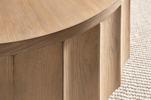 Hooker Furniture Commerce Willow Round Scalloped Coffee Table In Light Oak With Hidden Casters, Durable 40" Top, Moveable Elegance 7228-80246-82