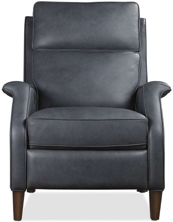 Hooker Furniture Wrenn Recliner With Power Headrest And Usb Charging — Semi-Aniline Leather, Bustle Back Comfort Blue RC829-PH-048