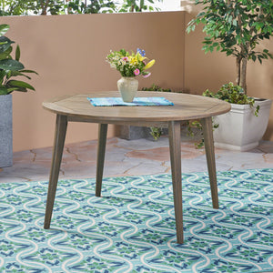 English Elm Stamford Solid Acacia Outdoor Square Dining Table Seats Four with Gray Modern Finish 63119.00GRY