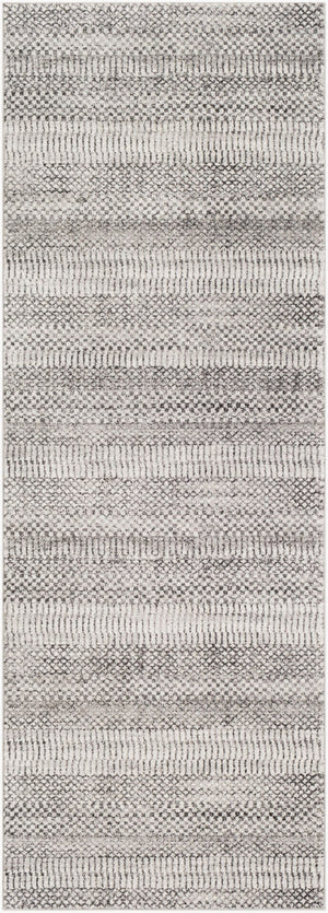 Livabliss Nepali Geometric Machine Woven Polypropylene Area Rug for Entryway or Bathroom Gray, Black 2'7" x 7'3" NPI2313-2773