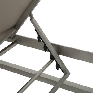 English Elm Christopher Knight Home® - Outdoor Chaise Lounge Set of 2 — Adjustable Aluminum Frame, Breathable Textilene Mesh Seating, Grey 77.5" 62397.00ECRMP2