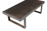 Steve Silver Wyatt Patio Cocktail Table - Brown, Outdoor Aluminum, Rust-Resistant, 23.60 x 47.25 x 15.00