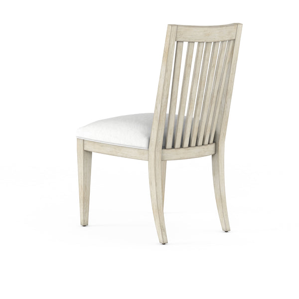 A.R.T. Furniture Set Of 2 - Cotiere Contemporary Side Chair - Stylish Linen Blend, Parawood Construction, Comfort & Durability - Set Of 2 Beige, White Parawood Solids,Foam,Fabric 299204-2349