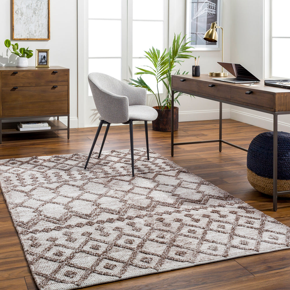 Napoli NPO-2300 9' x 12' Handmade Rug NPO2300-912  Off-White, Brown, Tan Surya