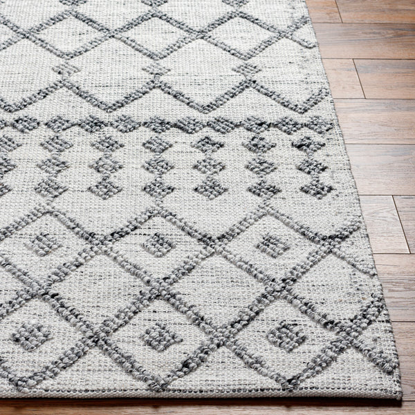 Napoli NPO-2301 9' x 12' Handmade Rug NPO2301-912  White, Light Slate, Black, Gray Surya