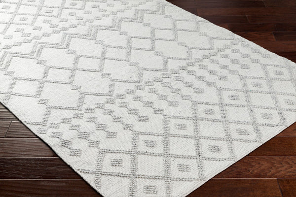 Surya Napoli Handmade 2' X 3' Bohemian Rug | Eco-friendly, Cozy & Unique Global Style For Your Home Decor Light Gray Recycled Pet Yarn Npo2302-268