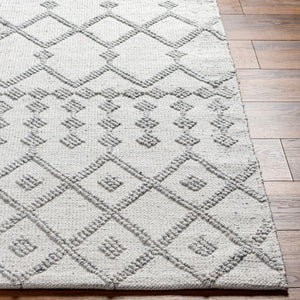 Napoli NPO-2302 9' x 12' Handmade Rug NPO2302-912  Light Gray, Light Slate, White, Black Surya