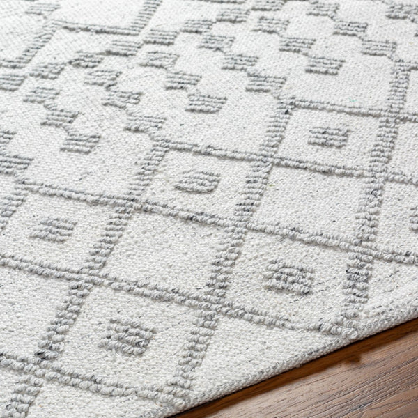 Surya Napoli Handmade 2' X 3' Bohemian Rug | Eco-friendly, Cozy & Unique Global Style For Your Home Decor Light Gray Recycled Pet Yarn Npo2302-268
