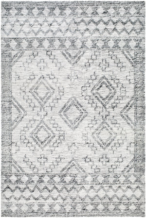 Napoli NPO-2305 9' x 12' Handmade Rug NPO2305-912  Light Gray, Light Slate, White, Black Surya