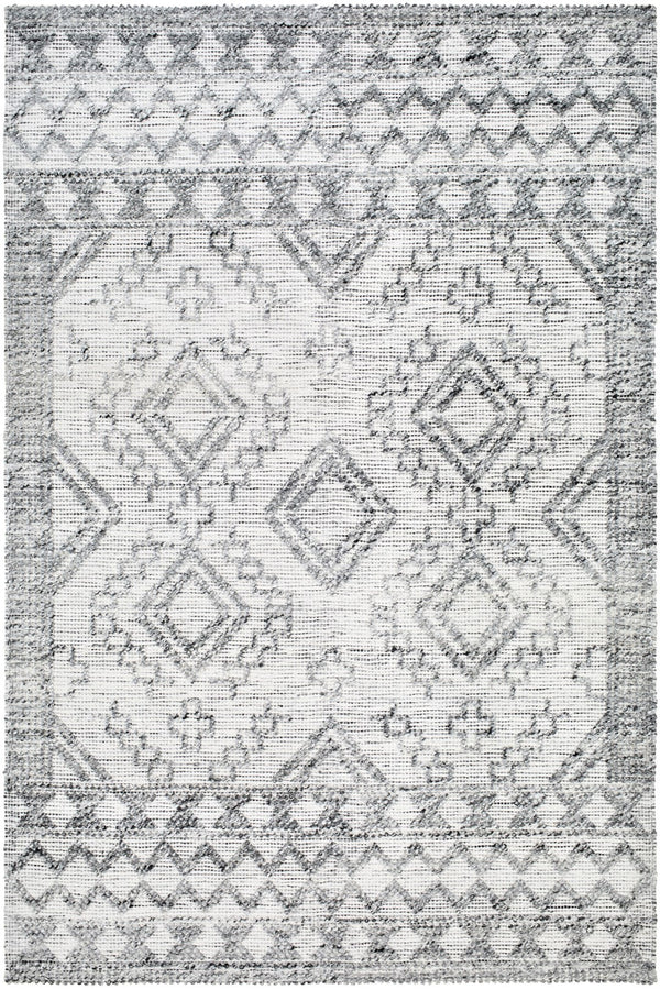 Surya Napoli Handmade 2' X 3' Bohemian Rug | Eco-friendly, Cozy & Unique Global Style For Your Home Decor Light Gray Recycled Pet Yarn Npo2305-576