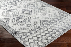 Surya Napoli Handmade 2' X 3' Bohemian Rug | Eco-friendly, Cozy & Unique Global Style For Your Home Decor Light Gray Recycled Pet Yarn Npo2305-576