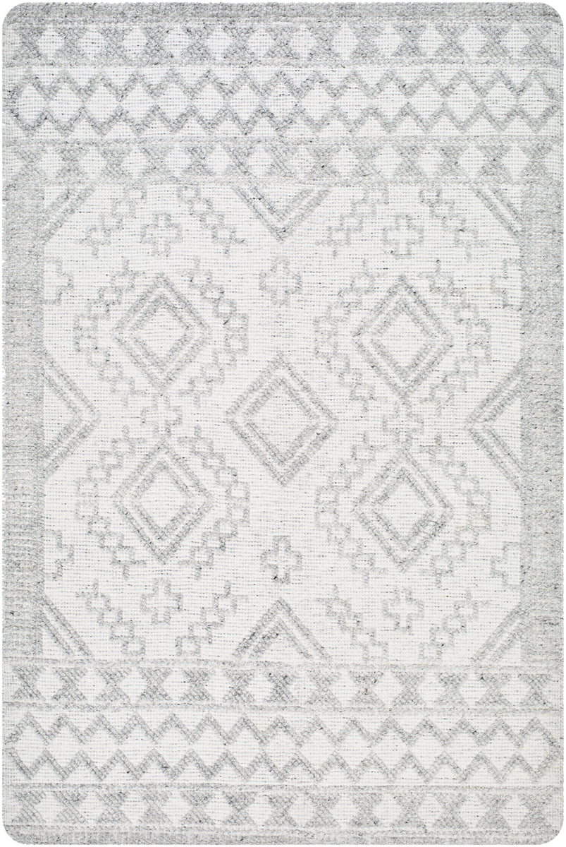 Napoli NPO-2306 9' x 12' Handmade Rug NPO2306-912  White, Light Slate, Black Surya