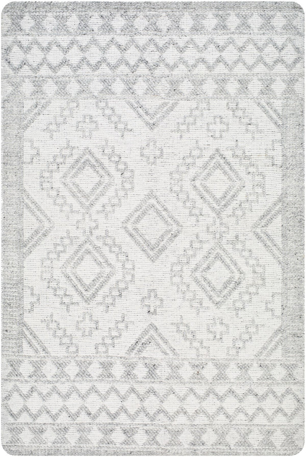 Surya Napoli Handmade 2' X 3' Bohemian Rug | Eco-friendly, Cozy & Unique Global Style For Your Home Decor White Recycled Pet Yarn Npo2306-23