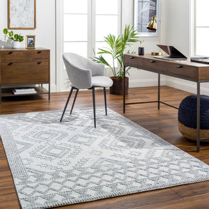 Surya Napoli Handmade 2' X 3' Bohemian Rug | Eco-friendly, Cozy & Unique Global Style For Your Home Decor White Recycled Pet Yarn Npo2306-23