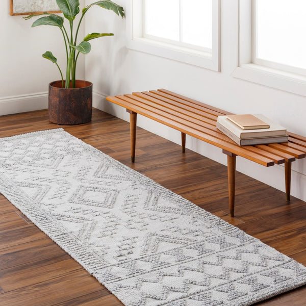 Surya Napoli Handmade 2' X 3' Bohemian Rug | Eco-friendly, Cozy & Unique Global Style For Your Home Decor White Recycled Pet Yarn Npo2306-268